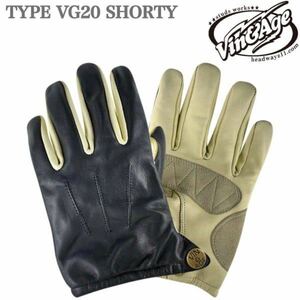 Vin＆Age ヴィンアンドエイジ レザーグローブ ショート スタッズ無し VG20 SHORTY IVORY /M 人気 オールドスクール 70