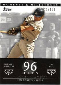 松井秀喜 150枚限定 2007 Topps Moments and Milestones #98-96 Hideki Matsui HIT 31/150