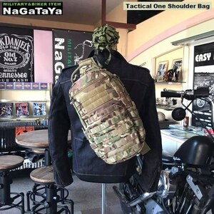 US軍スタイル　タクティカル ワンショルダー バッグ ボディBAG マルチカモ レギュラーサイズ ソロキャンプ アウトドアバッグ