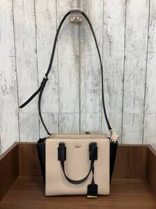 Kate Spade ケイトスペード S338 ショルダーストラップ有 2way ハンドバッグ レザー ベージュ