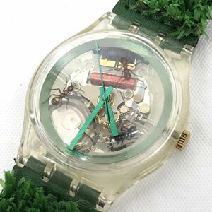 新品 Swatch スウォッチ THE CLUB GARDEN TURF ガーデンターフ 腕時計 SKZ103 クオーツ コレクション 芝生 蟻 虫 個性的 電池交換済 動作OK