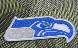 右SH灰青海鷹◆新品NFLシアトル・シーホークスSeattleSeahawks刺繍ワッペン■激渋US洋服DIY■アメリカ◎アメフト　アメリカンフットボール