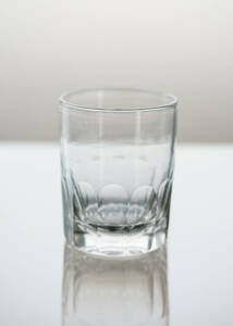 手吹きガラスのビストロの面取カットのウイスキーグラス / 19世紀・フランス / アンティーク 古道具 硝子 ガラス トロンプルイユ B