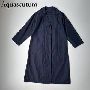 Aquascutum アクアスキュータム ロングコート スプリングコート アウター 希少 イングランド製 イギリス製 薄手生地 vintage ヴィンテージ