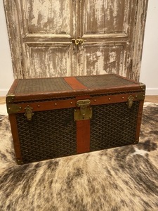 25 フランス GOYARD ゴヤール アンティーク ビンテージ トラベルケース レア コレクター 本物 モノグラム 美術品 トランク ボックス 投資