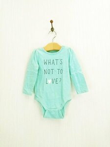 KU1187 ○送料無料 古着 baby Gap ベビーギャップ キッズ 長袖 ロンパース サイズ90cm 水色 綿100% スナップボタン 着せやすい