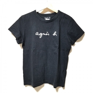 アニエスベー agnes b 半袖Tシャツ サイズ2 M 黒×白 レディース トップス