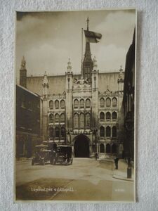 【絵葉書1枚】 The Guildhall. LONDON /Photochrom /ギルドホール 市庁舎 /ロンドンヴィンテージ 街 建築 旧車 クラシックカー ハガキ45-14