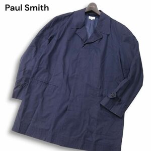 Paul Smith LONDON ポールスミス ロンドン 通年 コットン シングル コート Sz.L　メンズ ネイビー 日本製　I4T02596_8#O