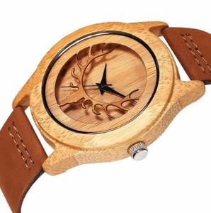LDL233# 男性 メンズ 木製 腕時計 鹿 復古 ウォッチ いいセンス