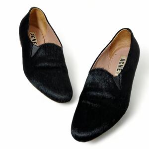 Acne Studios アクネ アクネステュディオズ ★ ハラコ ローファー 革靴 スリッポン 本革 毛皮 シューズ 靴 slip on hairy leather ブランド