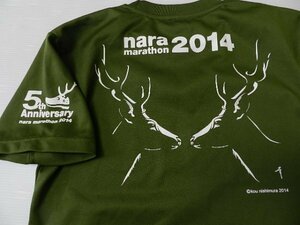 記念T！■西村幸祐デザイン『鹿』！【★奈良マラソン2014！青丹色】ウエア・Tシャツ！/Sサイズ