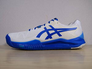 ◇ asics アシックス GEL-RESOLUTION 8 ゲル レゾリューション 8【1041A345】◇ 25.5cm テニスシューズ ホワイト ブルー