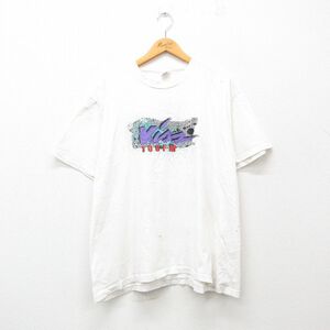 XL/古着 リー Lee 半袖 ビンテージ Tシャツ メンズ 90s 大きいサイズ コットン クルーネック 白 ホワイト 24mar05 中古