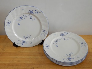 ●NIKKO VILLEROY＆BOCH ニッコー ビレロイ＆ボッホ 約23.8㎝ プレート皿 5枚セット edel blume 中古●