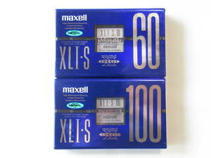 ●未開封「maxell マクセル / XLI-S 60・100」カセットテープ2本　先進 ノーマルポジション（60分、100分）