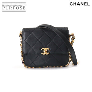 未使用 展示品 シャネル CHANEL マトラッセ チェーン ショルダー バッグ レザー ブラック ゴールド 金具 Matelasse Bag 90185227