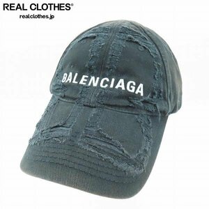 【JPタグ】BALENCIAGA/バレンシアガ ロゴ刺繍ベースボールキャップ/L /000