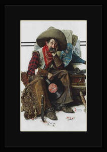 FNR04B-ノーマン・ロックウェル Norman Rockwell アメリカ 画家 イラストレーター America フレーム有 マット有 黒マット 模写