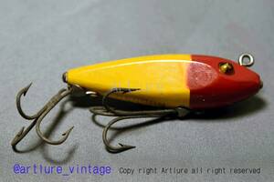 VINTAGE wooden glass eyes LURE HEDDON SEA RUNT #610 RARE C1949 （3349-16USA MADE #OLDLURE #ARTLURE_VINTAGE ＃ヴィンテージルアー　