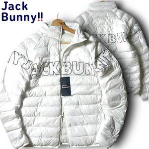 新品 Jack Bunny!! ジャックバニー パーリーゲイツ 定価2.7万 撥水防寒保温 ビッグロゴ ハイネック 中綿ジャケット ブルゾン 7 3L ◆B5592