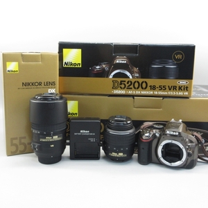 1円〜 Nikon D5200 ダブルズームキット AF-S DX NIKKOR 18-55mm/55-300mm デジタル一眼レフ ※不具合あり ジャンク品 144-3381599【O商品】