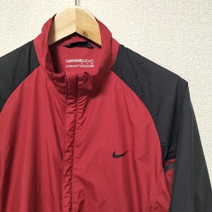 綺麗☆00s NIKEGOLF ナイロンジャケット フルジップ スウォッシュ ワンポイント 半袖 テック y2k オールド ナイキゴルフ ブランド古着 USED