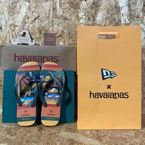 NEW ERA havaianas ビーチサンダル US8 26cm コラボ 別注 限定 ニュー エラ ハワイアナス 100周年 100th 紙袋