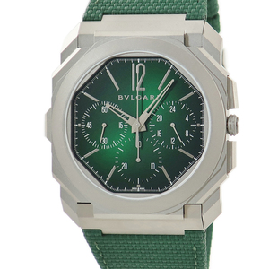 【3年保証】 ブルガリ オクト フィニッシモ クロノグラフ GMT YOSHIDA限定 103890 未使用 緑 オクタゴナル 2024年 自動巻き メンズ 腕時計