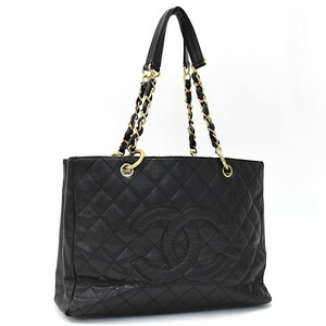 1円 ◎美品 CHANEL シャネル チェーンショルダーバッグ GSTトート A50995 マトラッセ ココマーク キャビスキン◎E.Dslu.tI-31