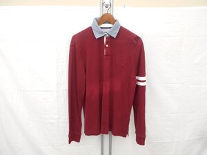 【TOMMY HILFIGER】トミーヒルフィガー　メンズ　ロングスリーブポロシャツ　ラガーシャツ　ボルドー　Mサイズ　SY02-BRG