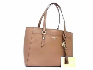 1円 ■極美品■ MICHAEL KORS マイケルコース レザー タッセル トートバッグ ショルダーバッグ 肩掛け レディース ブラウン系 AY6045