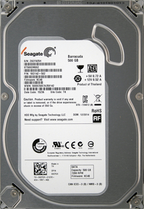 Seagate ST500DM002-1BD142 DP/N 09CF26 3.5インチ SATA600 500GB 1055回 14365時間