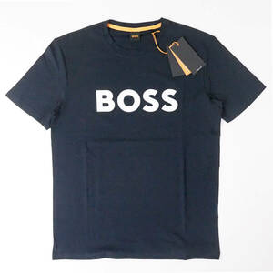 新品正規品 HUGO BOSS ヒューゴ ボス オレンジ メンズ 半袖 オーガニック コットン コントラストロゴ Tシャツ 大谷翔平 ネイビー XXL