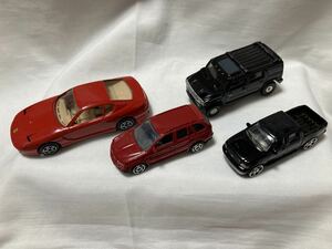 ミニカー　FERRARI、HUMMER H2 TM GM、BMW X5、FORD F150 4台