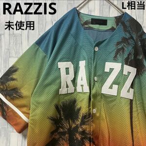 RAZZIS RAZZ TOKYOラズ 半袖 ゲームシャツ ベースボールシャツ ビッグロゴ デカロゴ 刺繍ロゴ サイズM タグ付 未使用 メンズ 送料無料