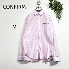 コンファーム  メンズシャツ ボタン ピンク M  長袖 オフィス 仕事服