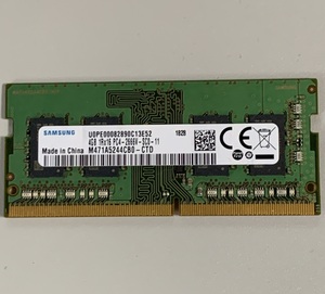 【中古】Samsung 4GB 1枚 DDR4-2666 M471A5244CB0-CTD / ノートPC用メモリ PC4-21300 non-ECC Unbuffered