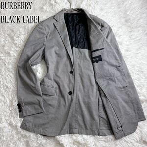 BURBERRY BLACK LABEL バーバリーブラックレーベル テーラードジャケット グレンチェック 千鳥 Lサイズ　背抜き ホースロゴ 2B