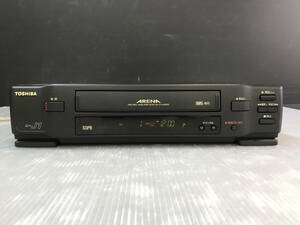 湘/TOSHIBA/VHSビデオデッキ/A-J1/通電確認済/動作未確認/95年製/ブラック/傷/ベタつき有/東芝/4.12-4 ST