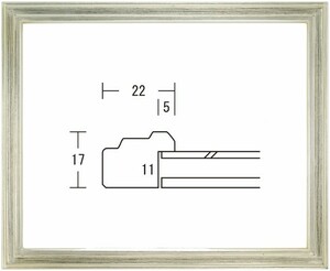 水彩用額縁 木製フレーム 細雨 サイズF4号