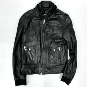 D&G DOLCE&GABBANA ドルチェ アンド ガッバーナ シングル レザー ライダースジャケット ドルガバ RB0393 サイズ46