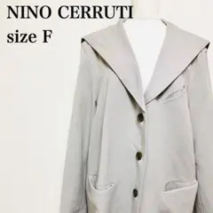 NINO CERRUTI ビッグカラー シングルボタン ポケット ウールコート