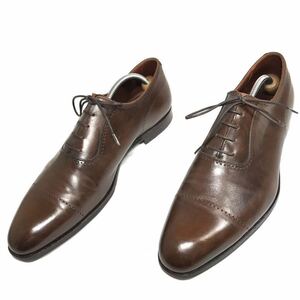 【クロケット＆ジョーンズ】本物 CROCKETT&JONES 靴 27cm 茶 ビジネスシューズ 内羽根式 COURTENAY 本革 レザー 男性用 メンズ 9 E