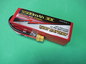 ▲ VANTbattery ５セル １８，５V ５5００ｍAh ３０C　F3Aフルサイズ対応　リポバッテリー Li-Po ラジコン