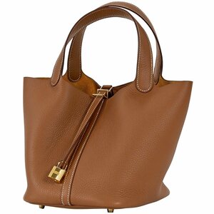 エルメス HERMES ピコタンロック MM ミニバッグ ハンドバッグ トリヨンクレマンス ブラウン B レディース 【中古】