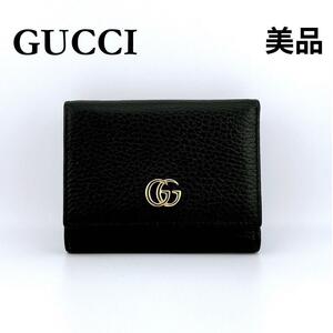 ★グッチ★ GUCCI 三つ折り財布 財布 GG マーモント 474746 黒 ブラック メンズ レディース