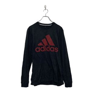 adidas ロゴ ロング Tシャツ S ブラック アディダス 古着卸 アメリカ仕入 a606-6569