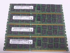 メモリ サーバーパソコン用 1.5V Micron PC3-14900R(DDR3-1866R) ECC Registered 16GBx4枚 合計64GB 起動確認済みです④