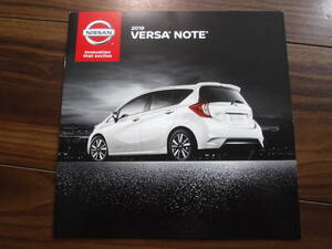 ◆◆新品ＵＳ限定ニッサン【VERSA NOTE】北米版ノート輸入 2019カタログ１冊限定◆◆送料230円～